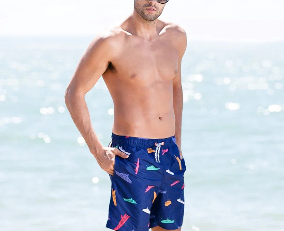 Men's Swimwear Quick-drying Boxer Swim Shorts - VAleG