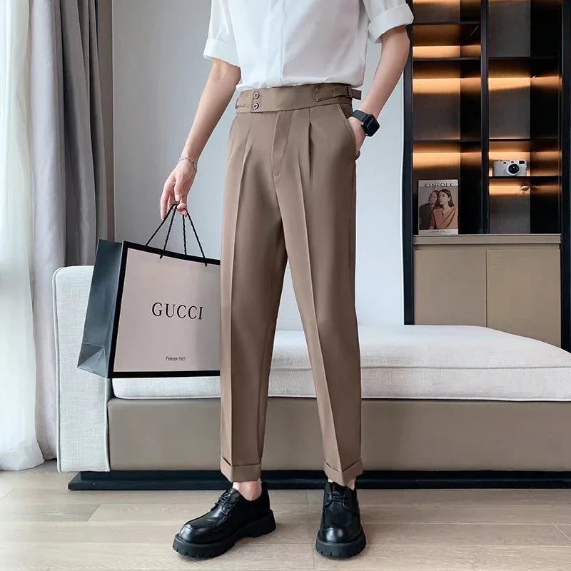 Draping Cropped Small Suit Pants Men - VAleG