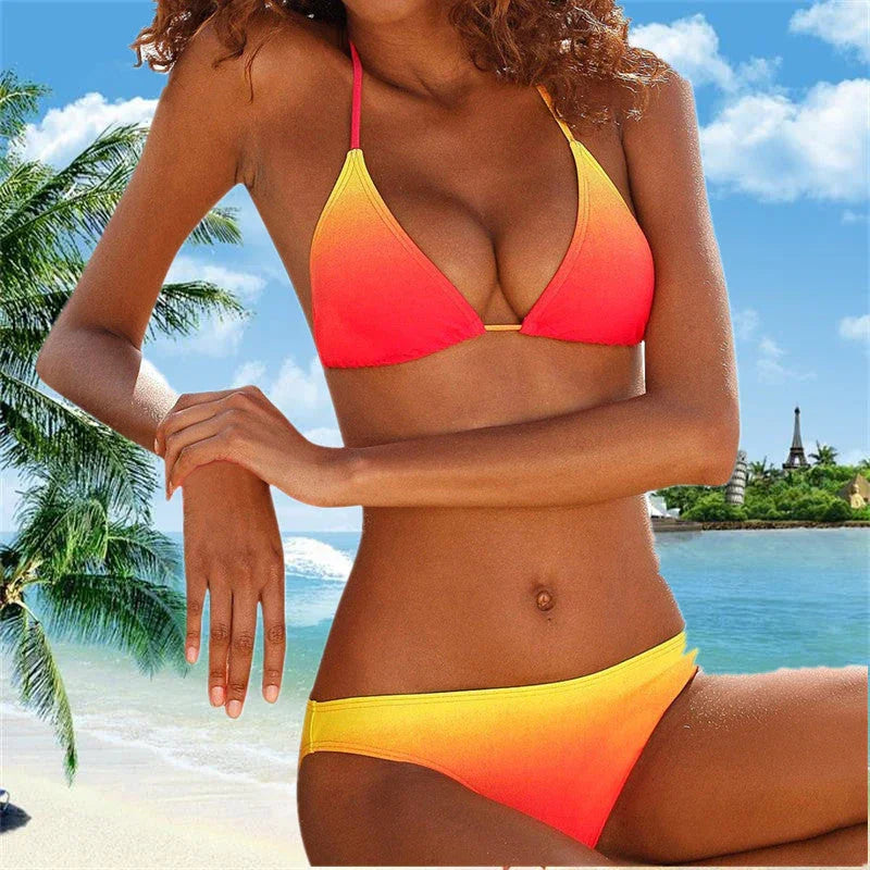 Swimsuit Women's Gradient Series Split Swimsuit Bikini - VAleG