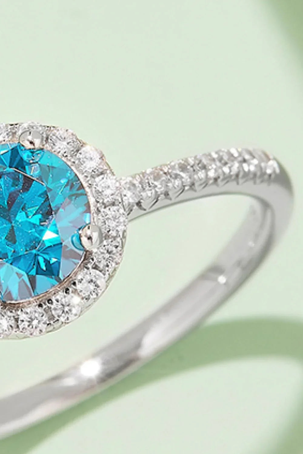 1 Carat Moissanite 925 Sterling Silver Halo Ring - VAleG