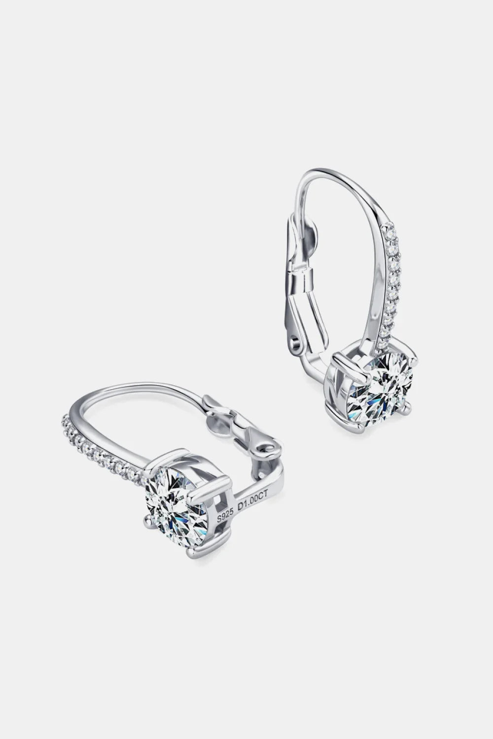 2 Carat Moissanite 925 Sterling Silver Earrings - VAleG