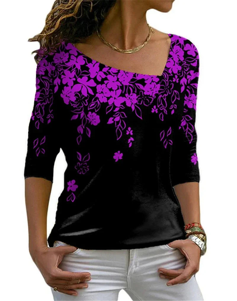 Fashion Women's Long-sleeved V-neck Top Bottoming Shirt - VAleG