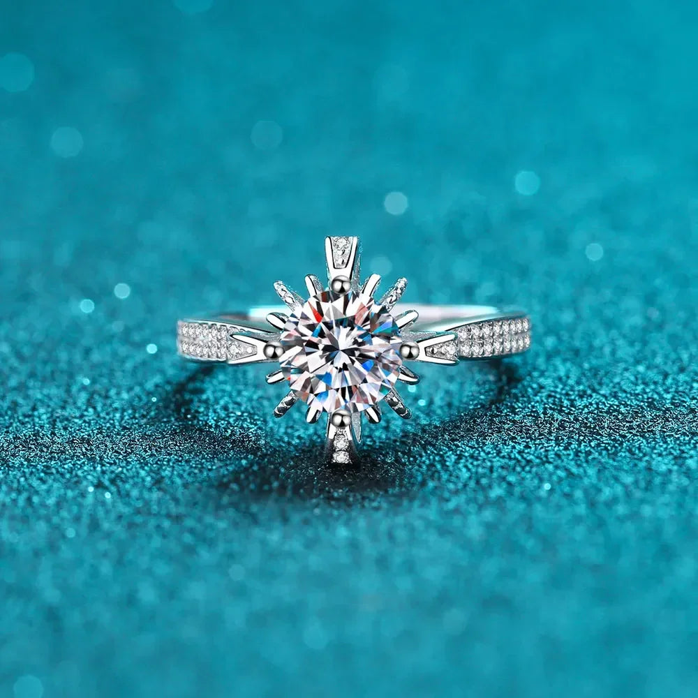 1 Carat Moissanite 925 Sterling Silver Ring - VAleG