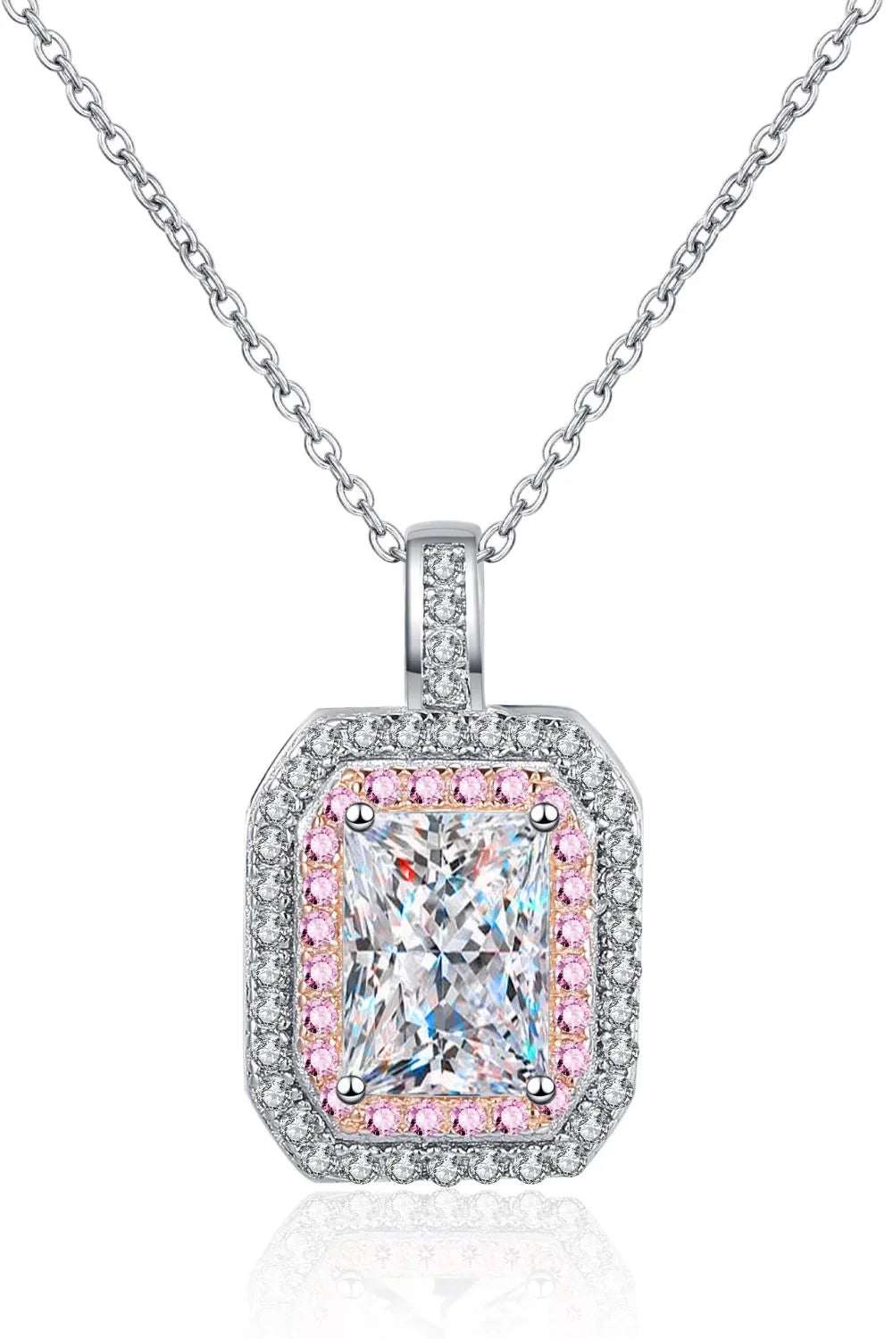 1 Carat Moissanite Geometric Pendant Chain Necklace - VAleG