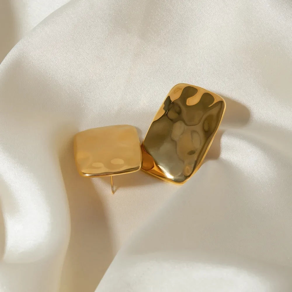 18K Gold-Plated Square Earrings - VAleG
