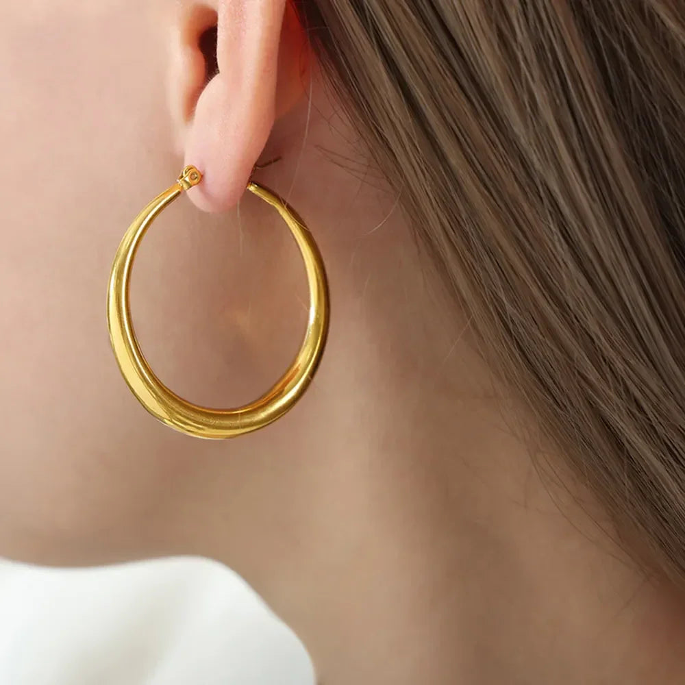 18K Gold-Plated Hoop Earrings - VAleG