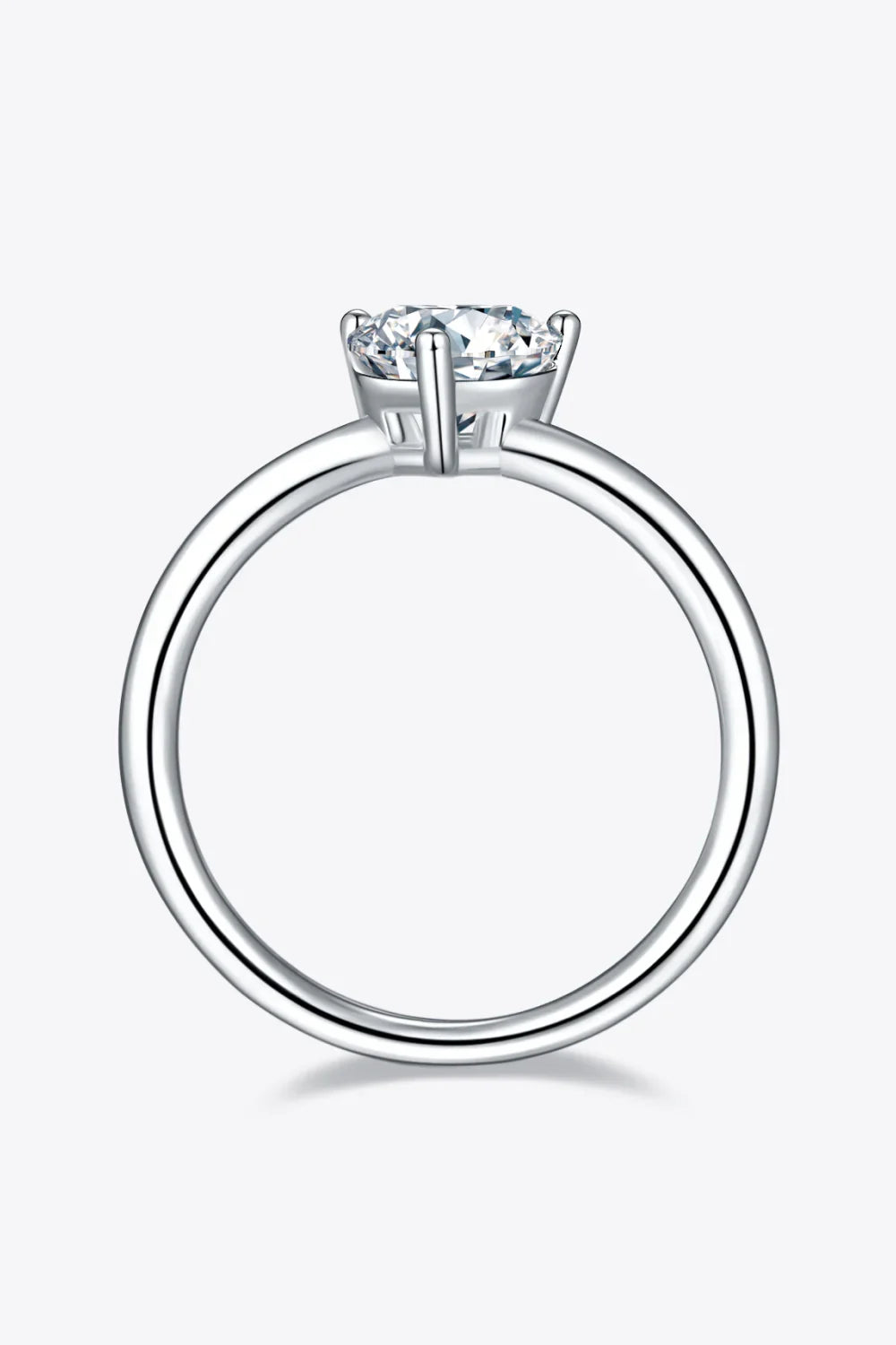 1 Carat Moissanite 925 Sterling Silver Solitaire Ring - VAleG