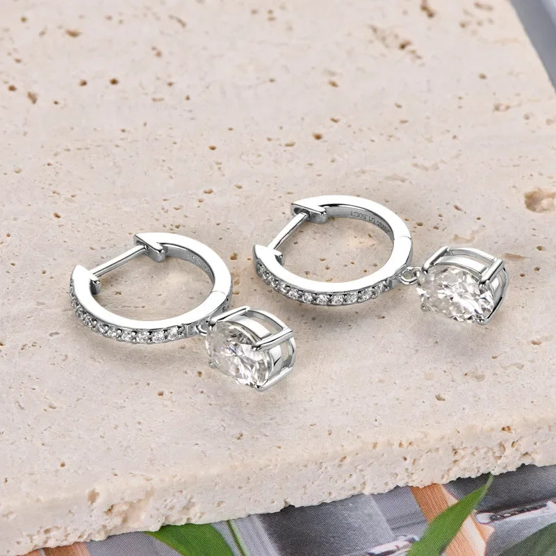3 Carat Moissanite 925 Sterling Silver Earrings - VAleG
