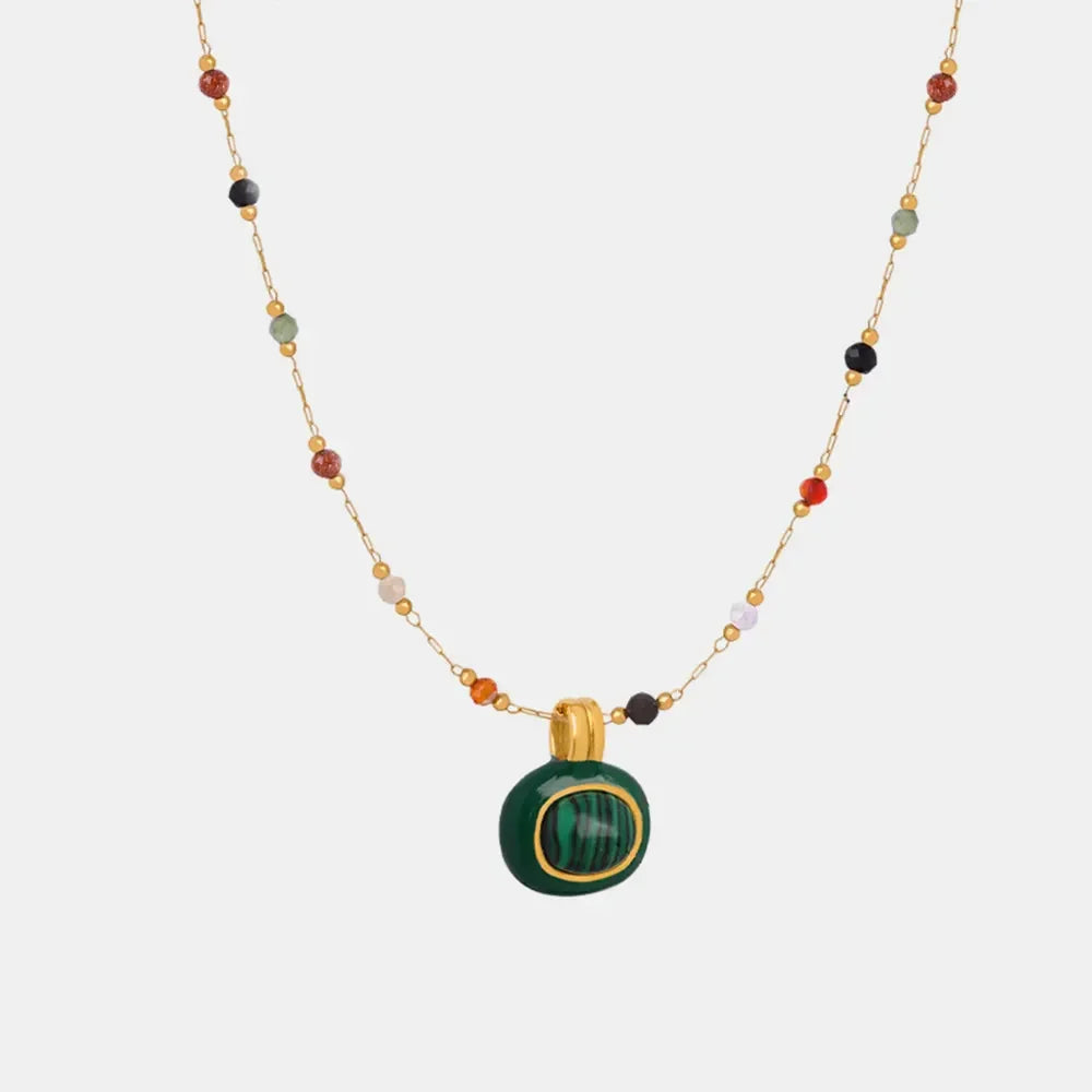Titanium Steel Gold-plated Bead Necklace - VAleG