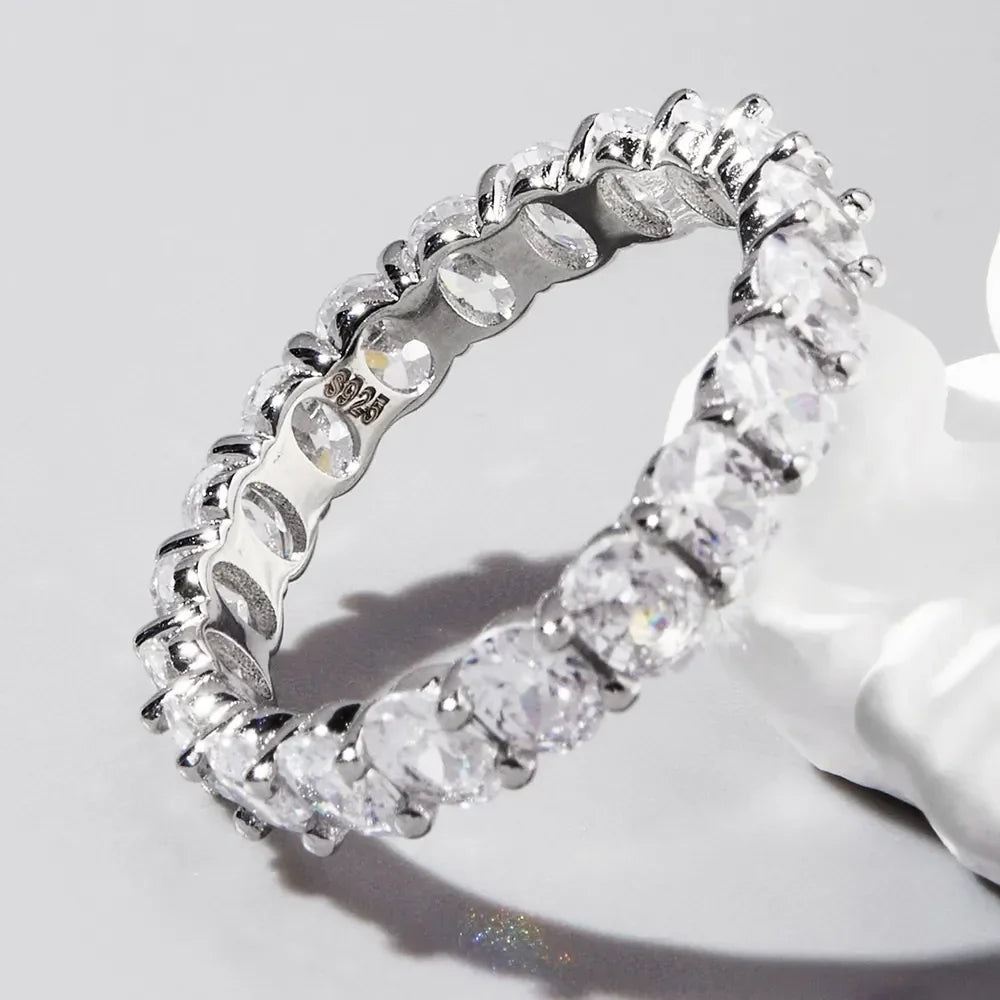 Inlaid Zircon 925 Sterling Silver Ring - VAleG