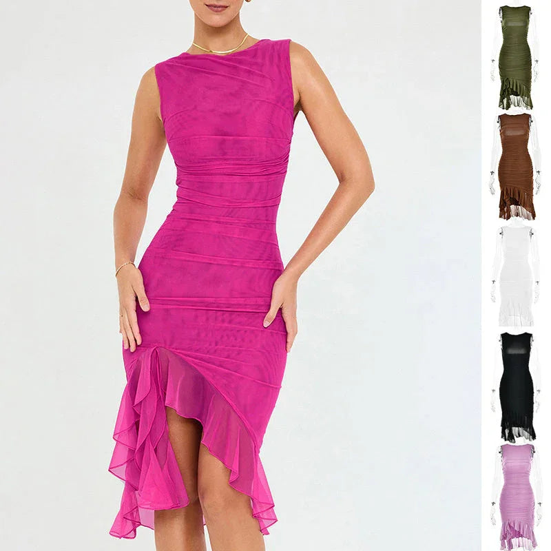 Summer Slim Skinny Sleeveless Dress For Women Fashion Party Club Dresses - VAleG