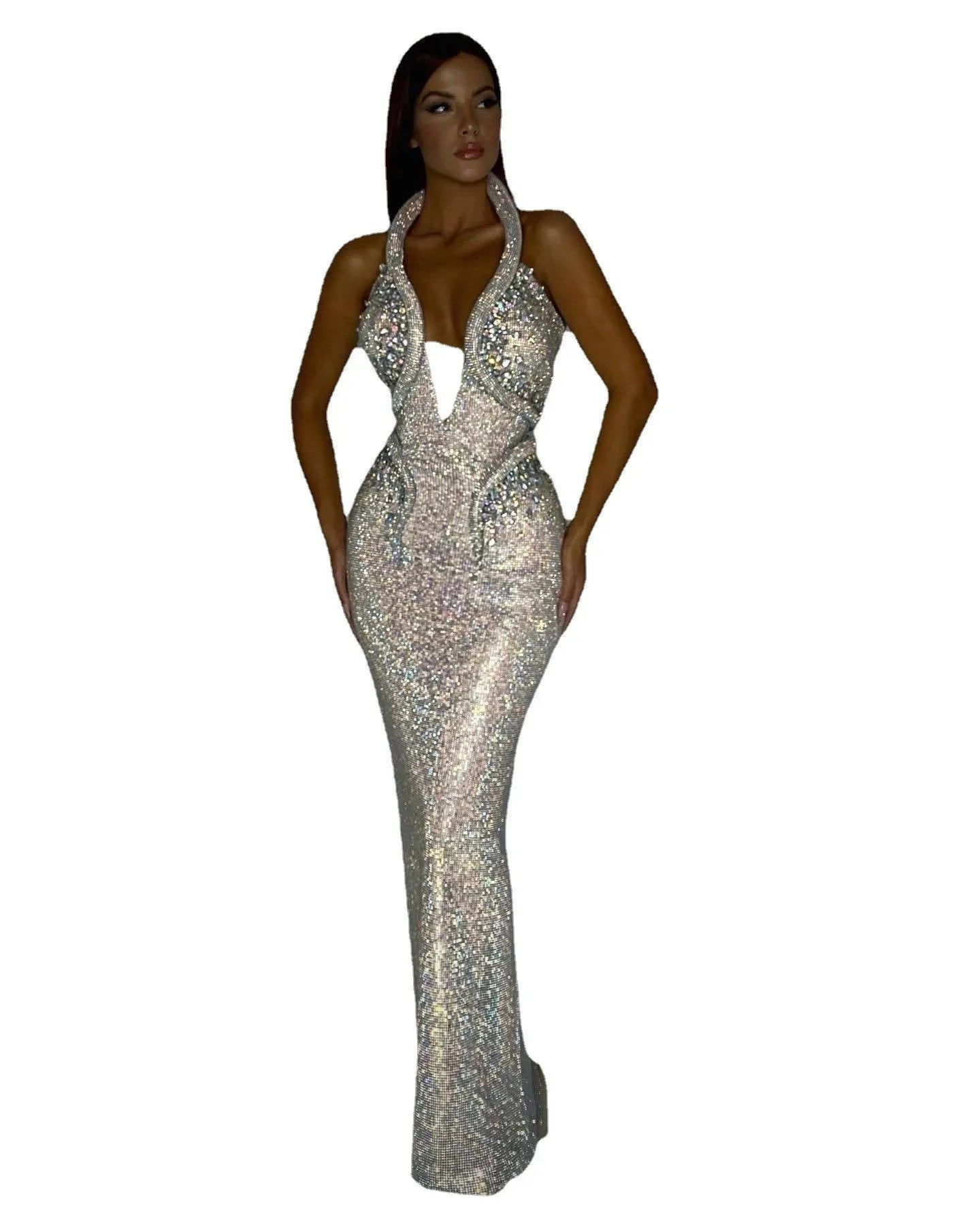 Sexy Sequined Banquet Dress Sheath Trailing Evening Dress - VAleG