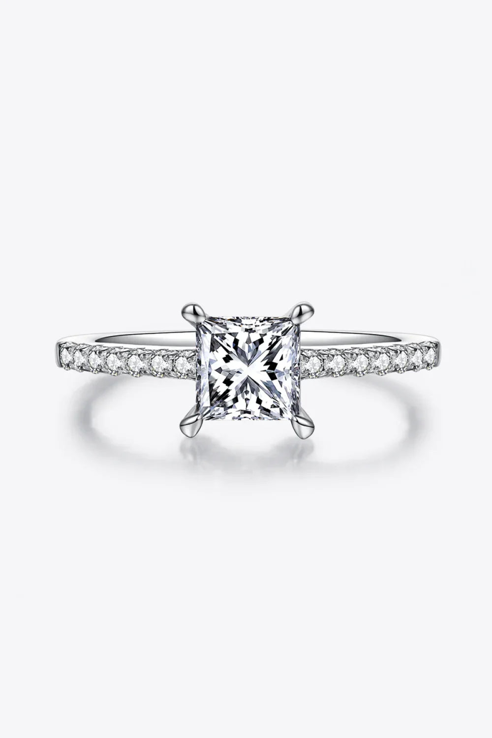 1.21 Carat Moissanite 925 Sterling Silver Side Stone Ring - VAleG