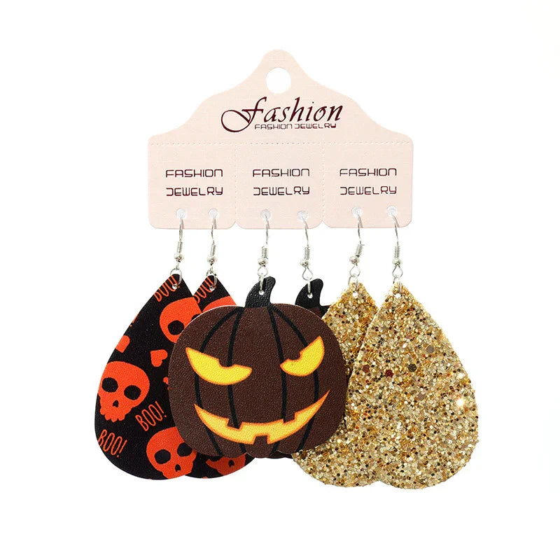 Teardrop Shape Halloween Theme Dangle Earrings - VAleG