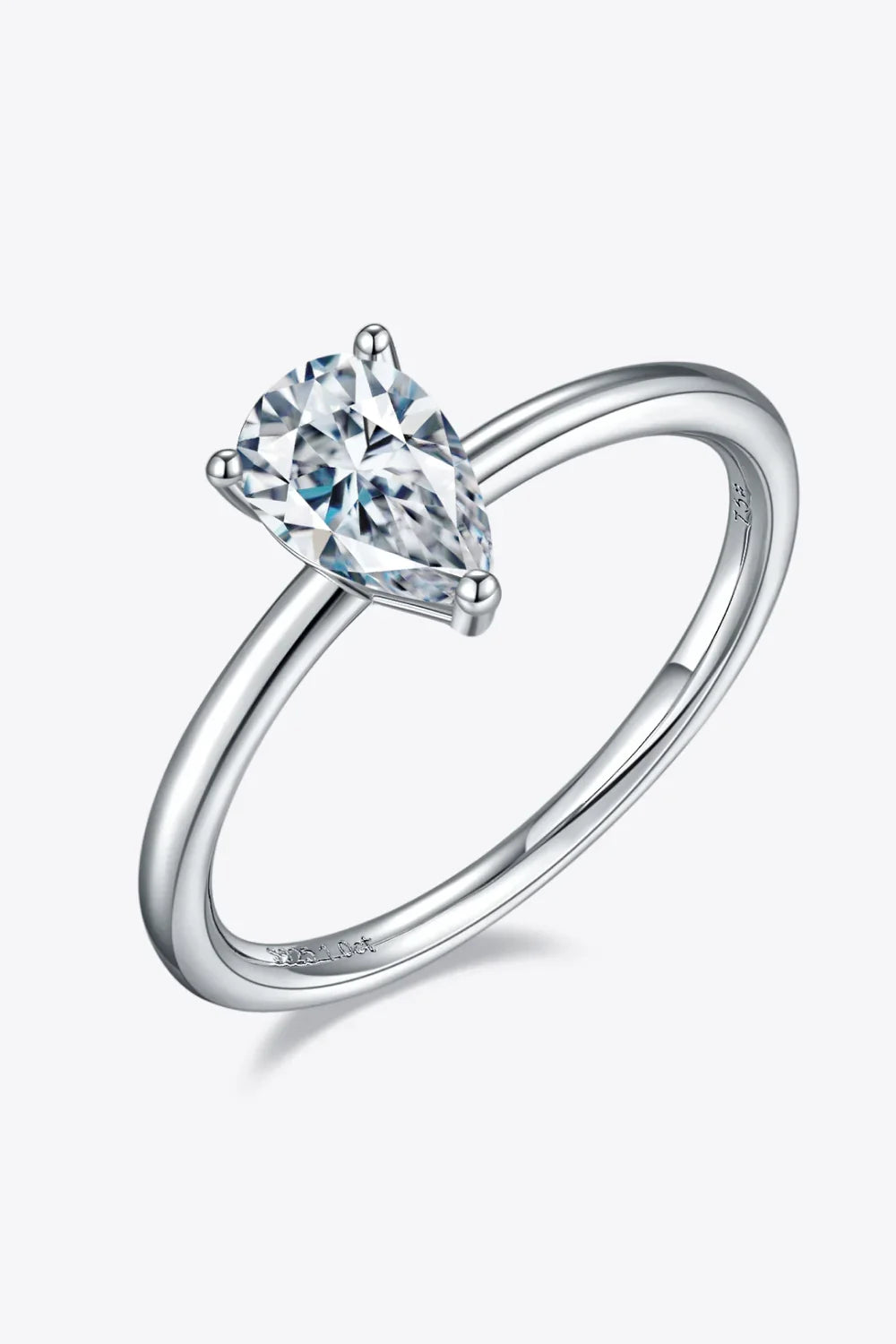 1 Carat Moissanite 925 Sterling Silver Solitaire Ring - VAleG