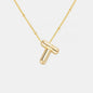 Gold-Plated Bubble Initial Necklace - VAleG