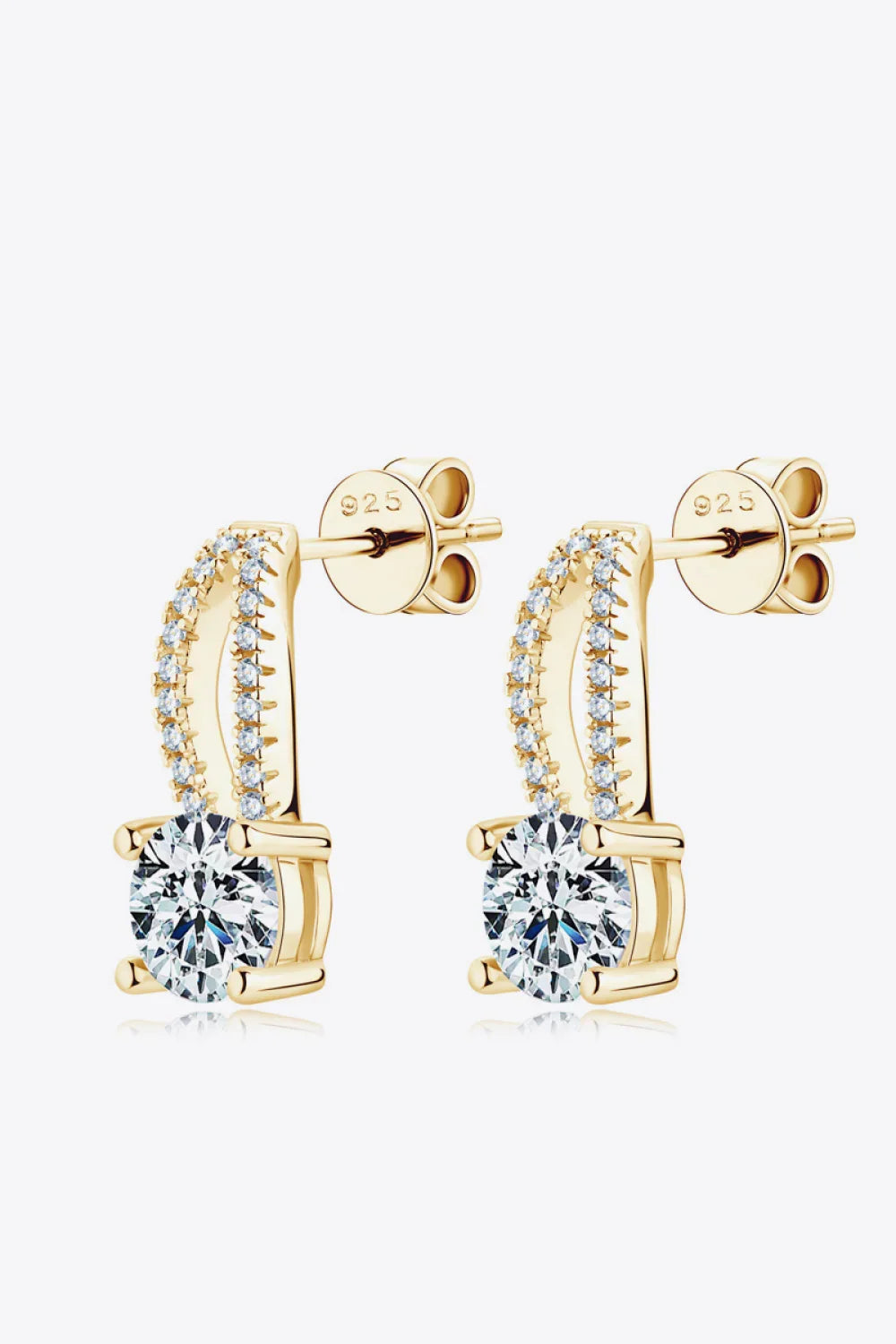 1 Carat Moissanite 925 Sterling Silver Earrings - VAleG