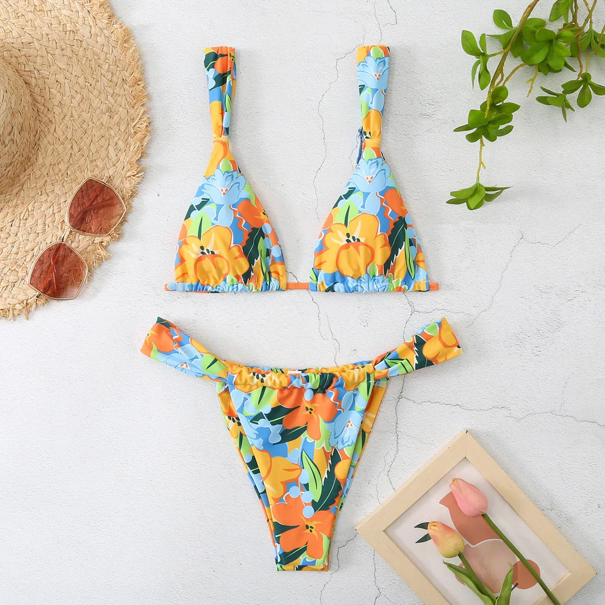 Printed Sexy Split Swimsuit European And American Cross Swimsuit - VAleG