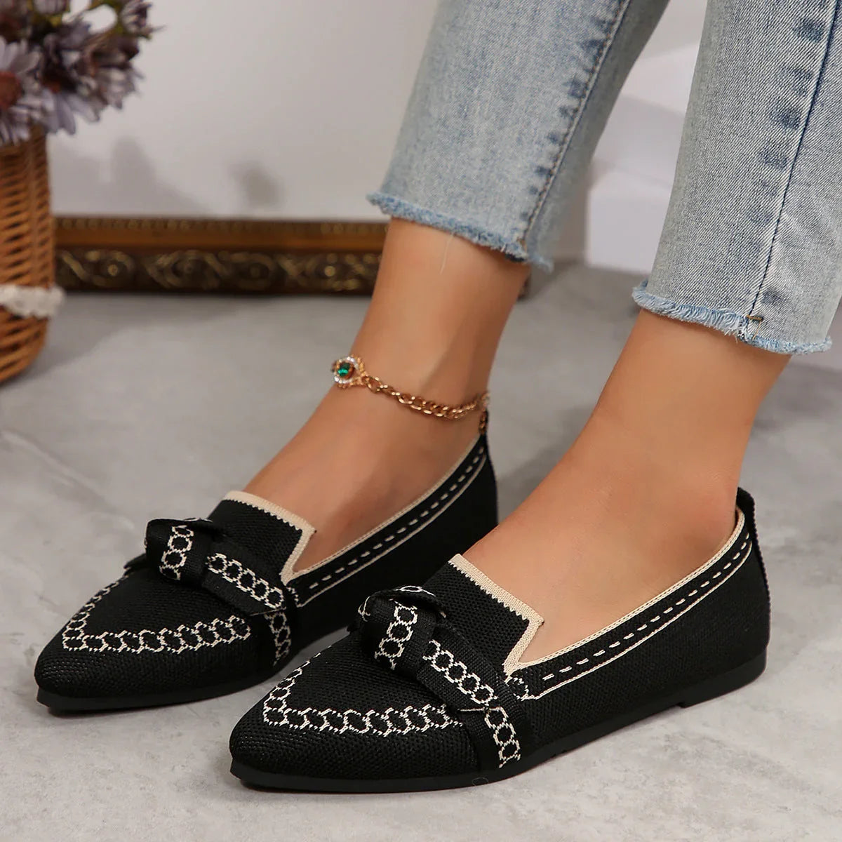Bowknot Breathable Flat Shoes Women - VAleG