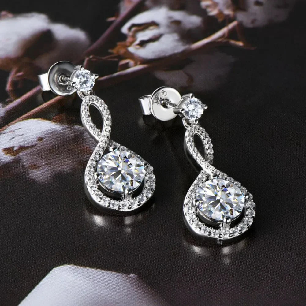 1 Carat Moissanite 925 Sterling Silver Earrings - VAleG