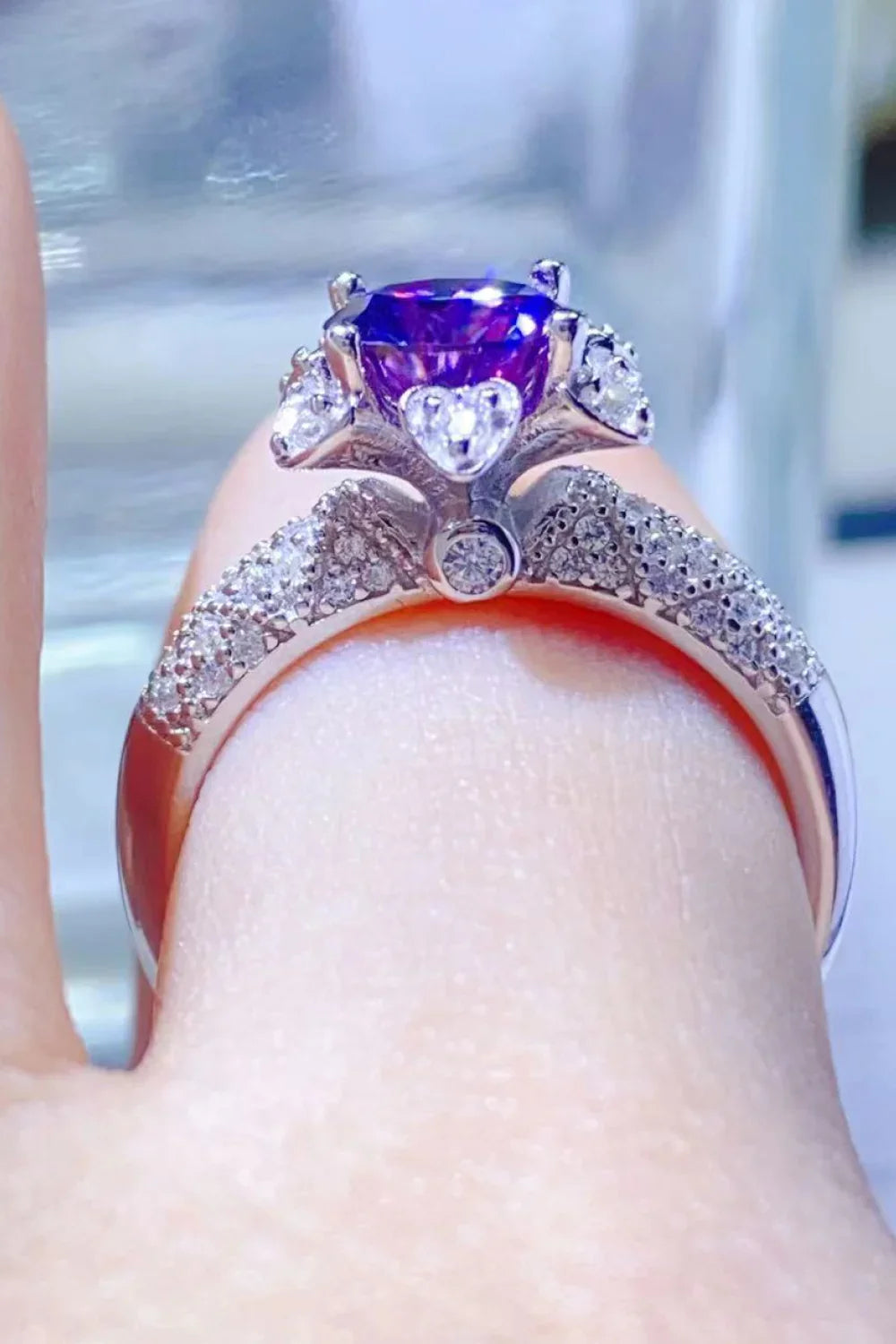 1 Carat Moissanite 925 Sterling Silver Ring - VAleG