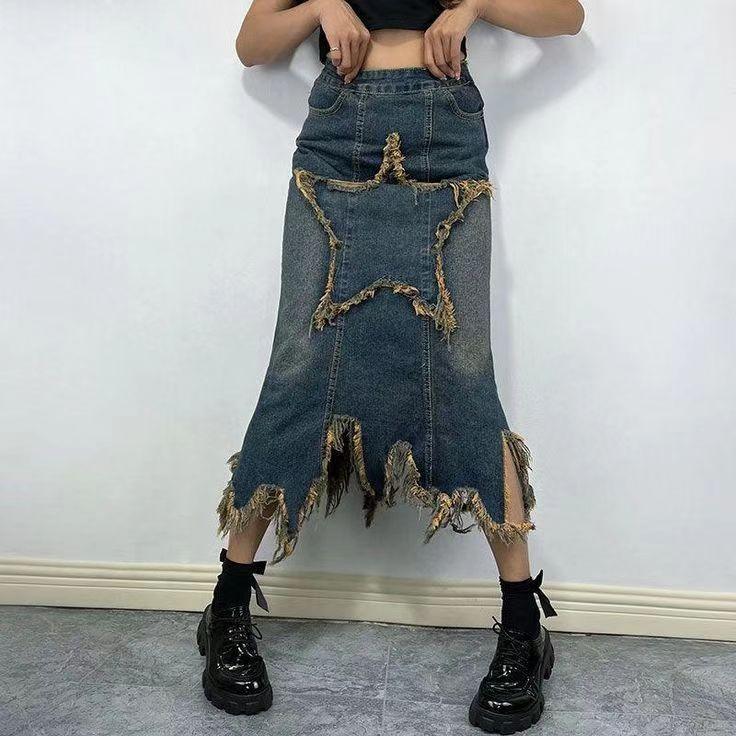 Women's American-style Retro High Waist Irregular Skirt - VAleG