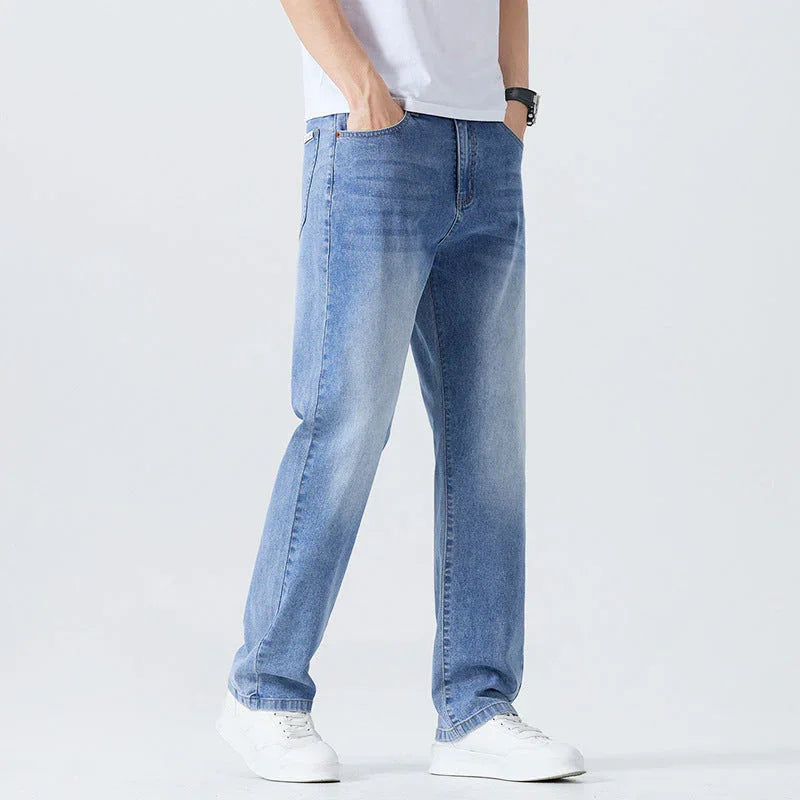 Washed Cleanfit Men's Light Blue Jeans - VAleG