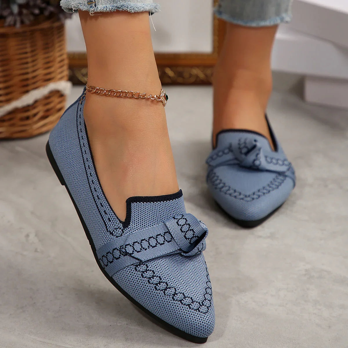 Bowknot Breathable Flat Shoes Women - VAleG