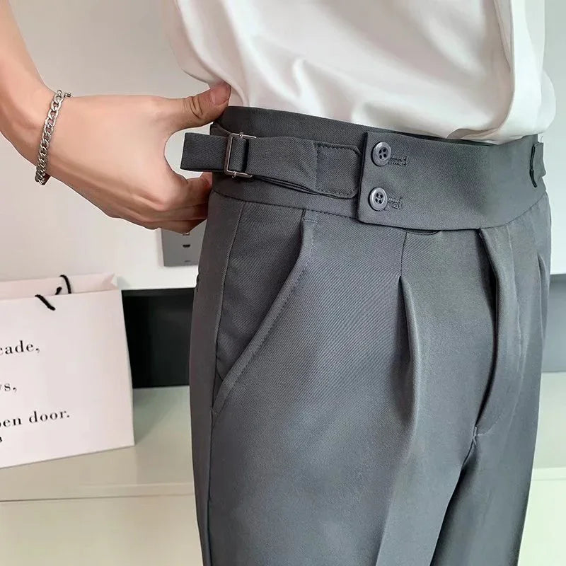 Men's High-waisted Trousers Draping Spring And Autumn High-grade Straight Pants - VAleG