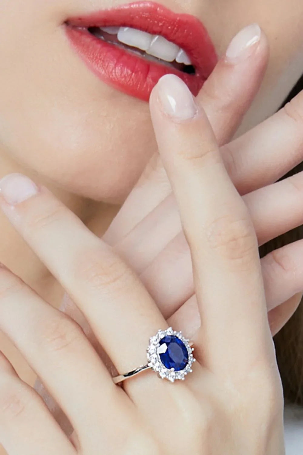 Synthetic Sapphire 925 Sterling Silver Ring - VAleG