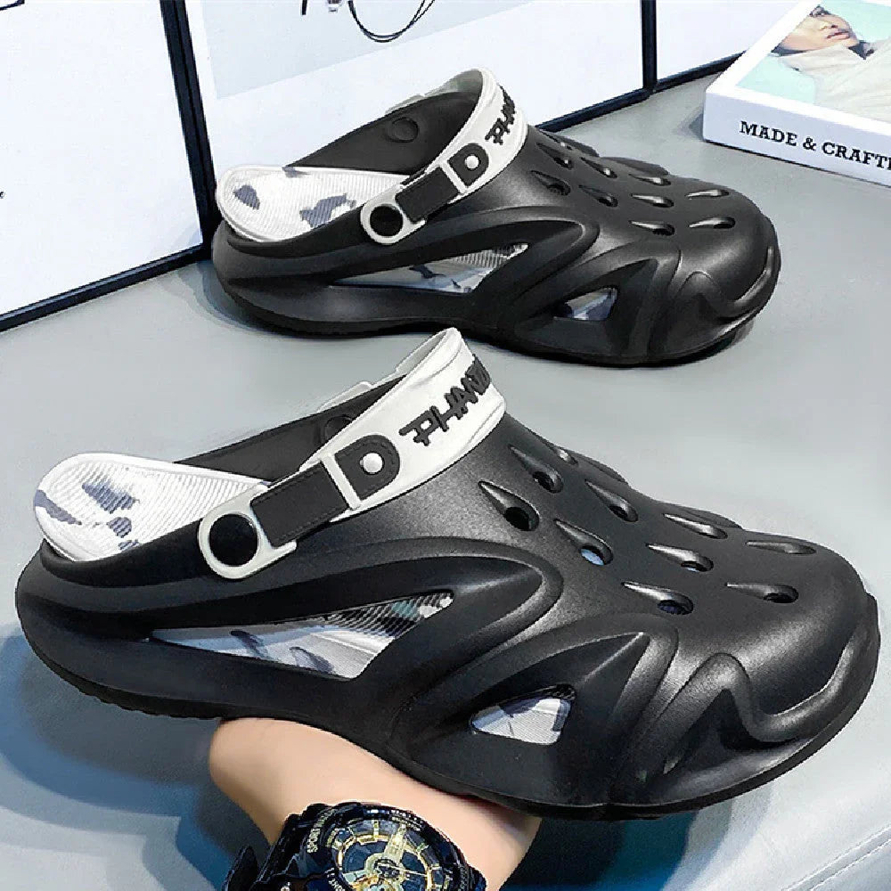 Men's Summer Platform Driving Non-slip Wear-resistant Outdoor Beach Closed Toe Coros Sandals - VAleG