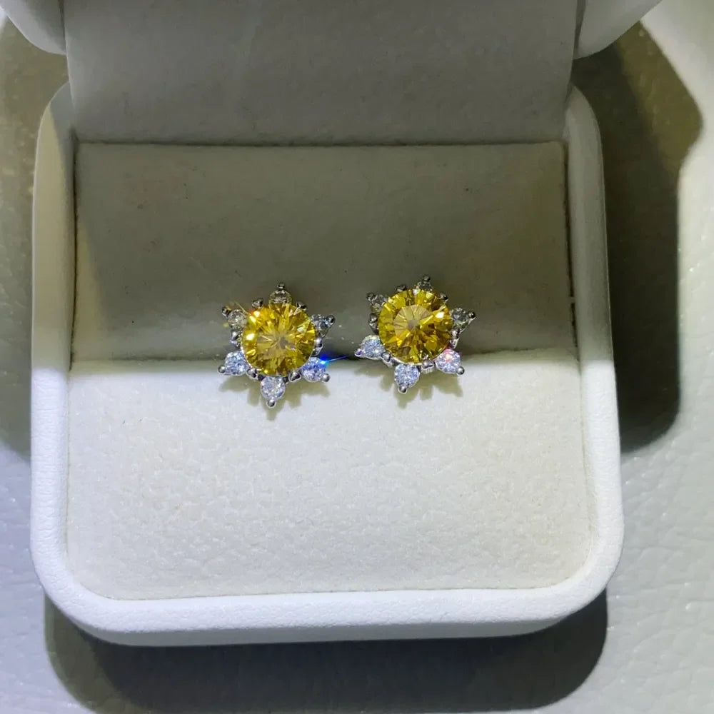 2 Carat Moissanite 925 Sterling Silver Stud Earrings - VAleG