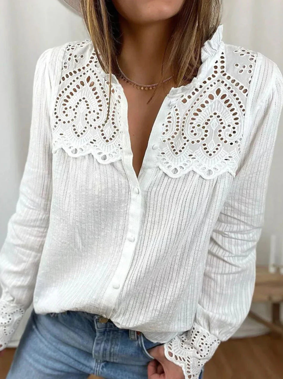 Autumn New Women's Lace Stitching Shirt Women - VAleG