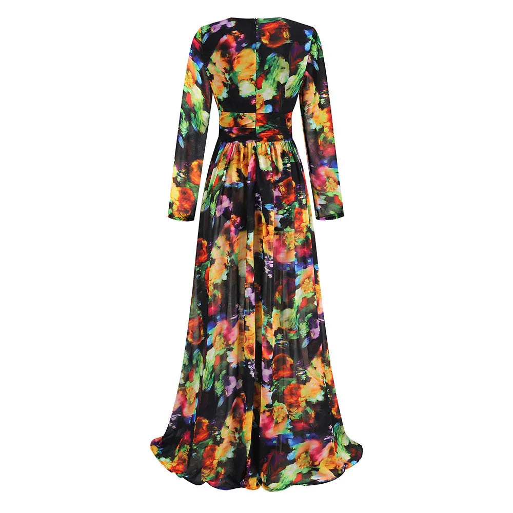 V-neck Split Comfort And Casual Dress - VAleG