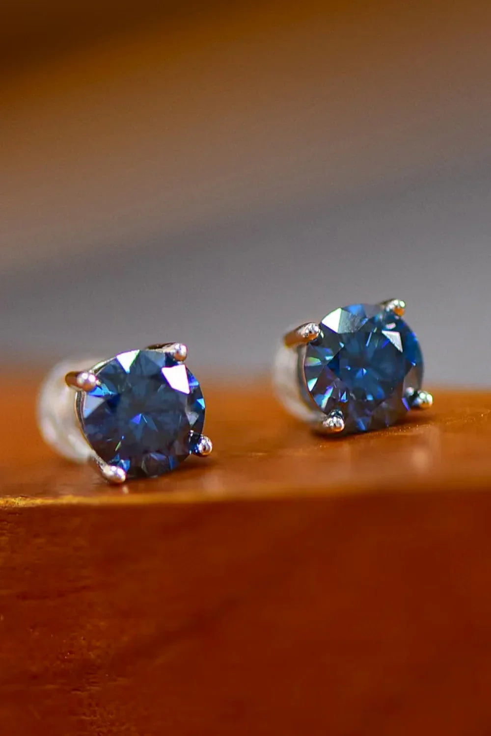 2 Carat Moissanite Four-Prong Platinum-Plated Earrings - VAleG