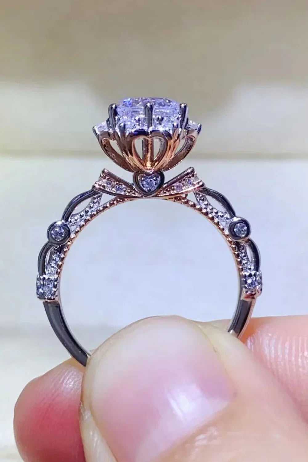 1 Carat Moissanite 925 Sterling Silver Ring - VAleG