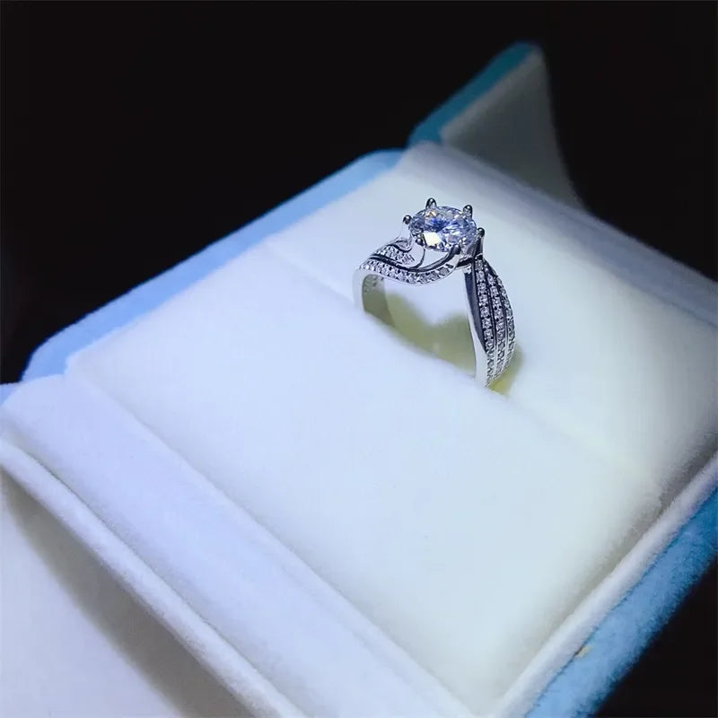 1 Carat Moissanite 925 Sterling Silver Ring - VAleG
