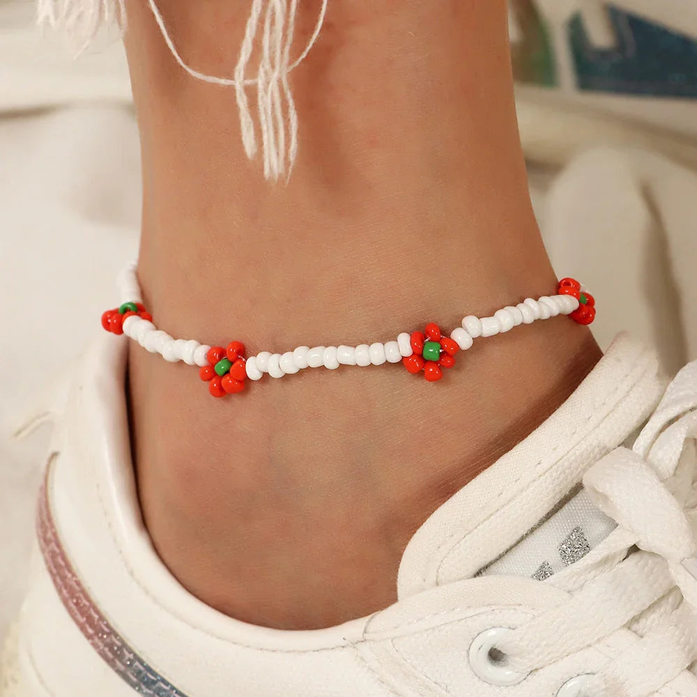 Bohemian Beach Resort Style Daisy Anklet - VAleG