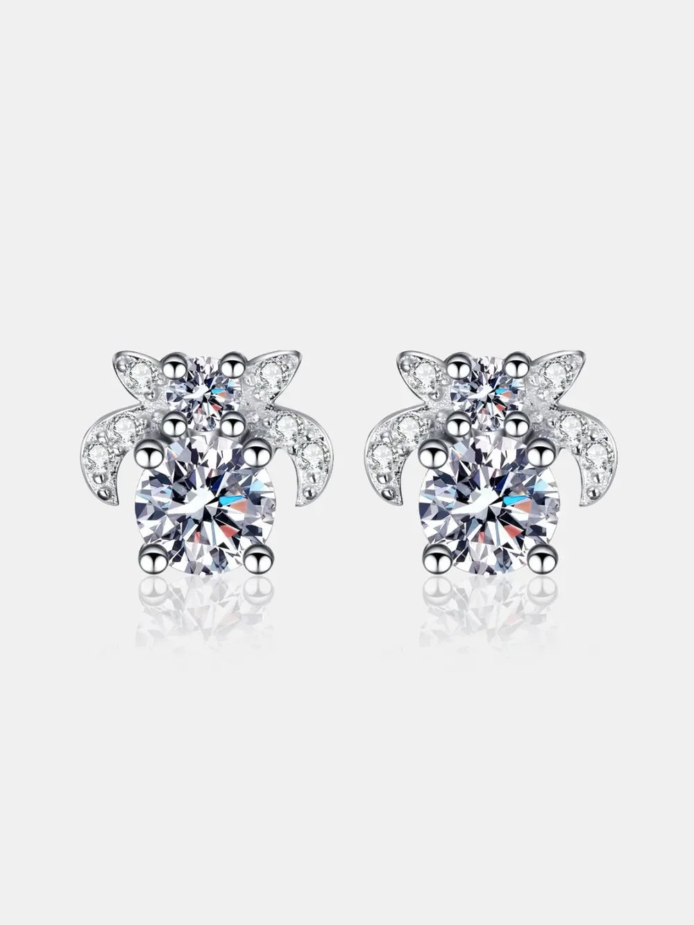 1 Carat Moissanite 925 Sterling Silver Stud Earrings - VAleG