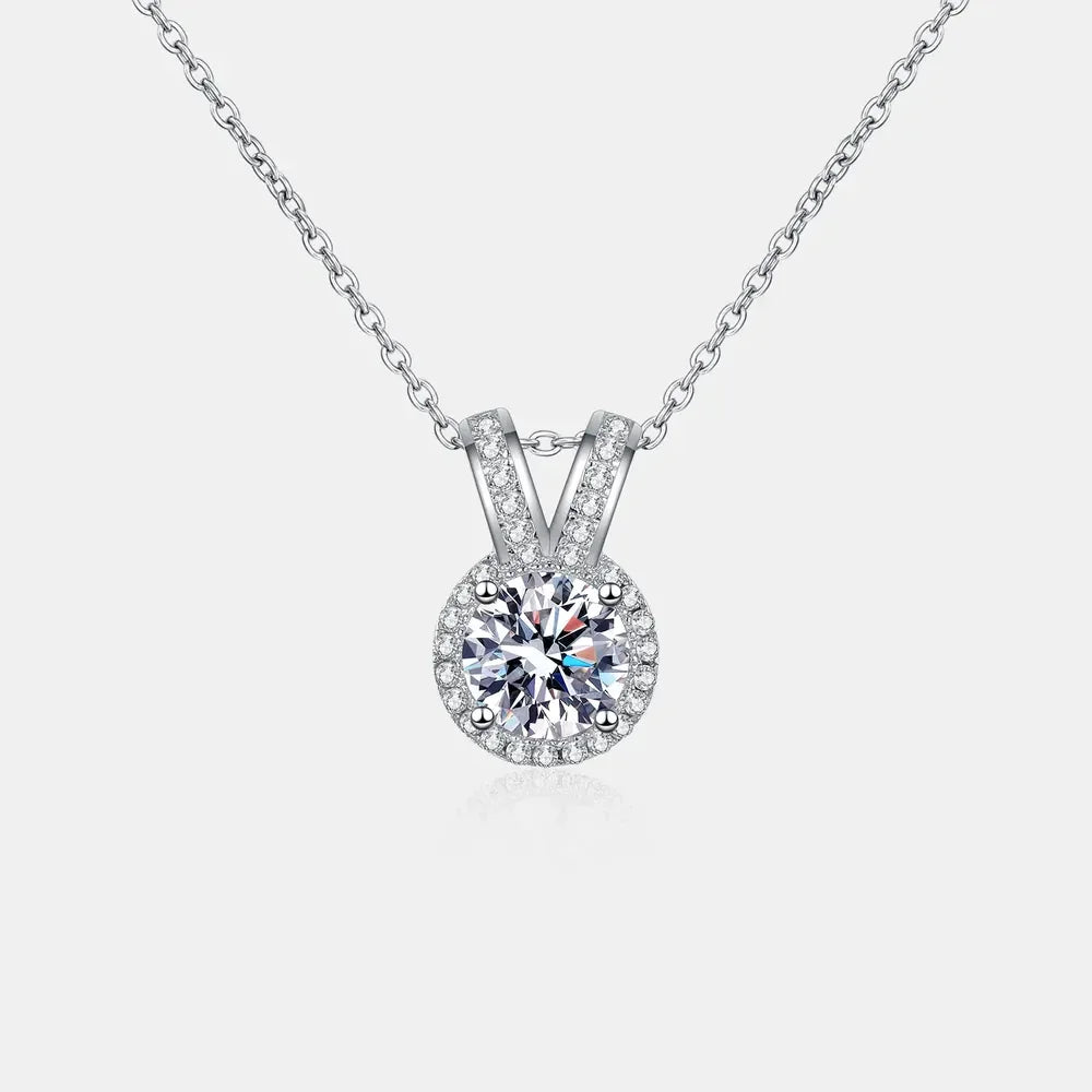 1 Carat Moissanite Rabbit Ears Shape Pendant Necklace - VAleG