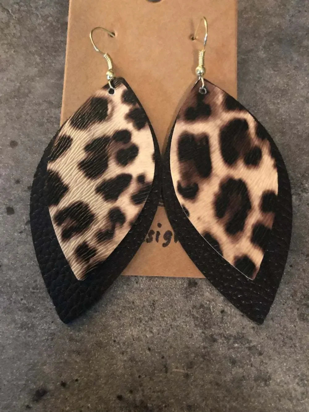 PU Leather Leaf Dangle Earrings - VAleG