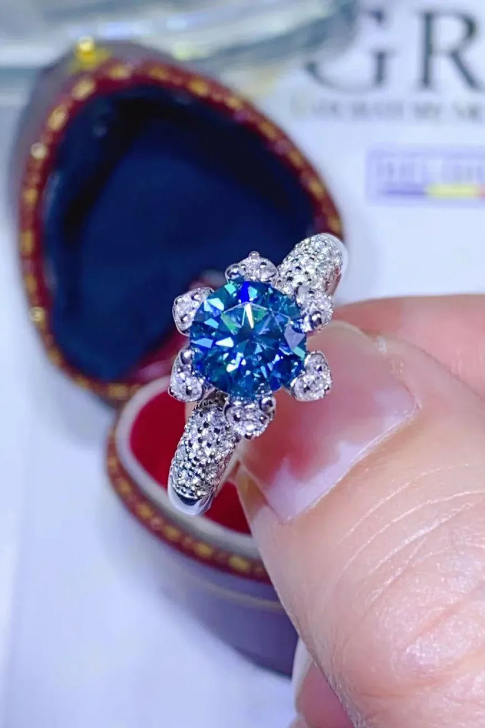 1 Carat Moissanite 925 Sterling Silver Ring - VAleG