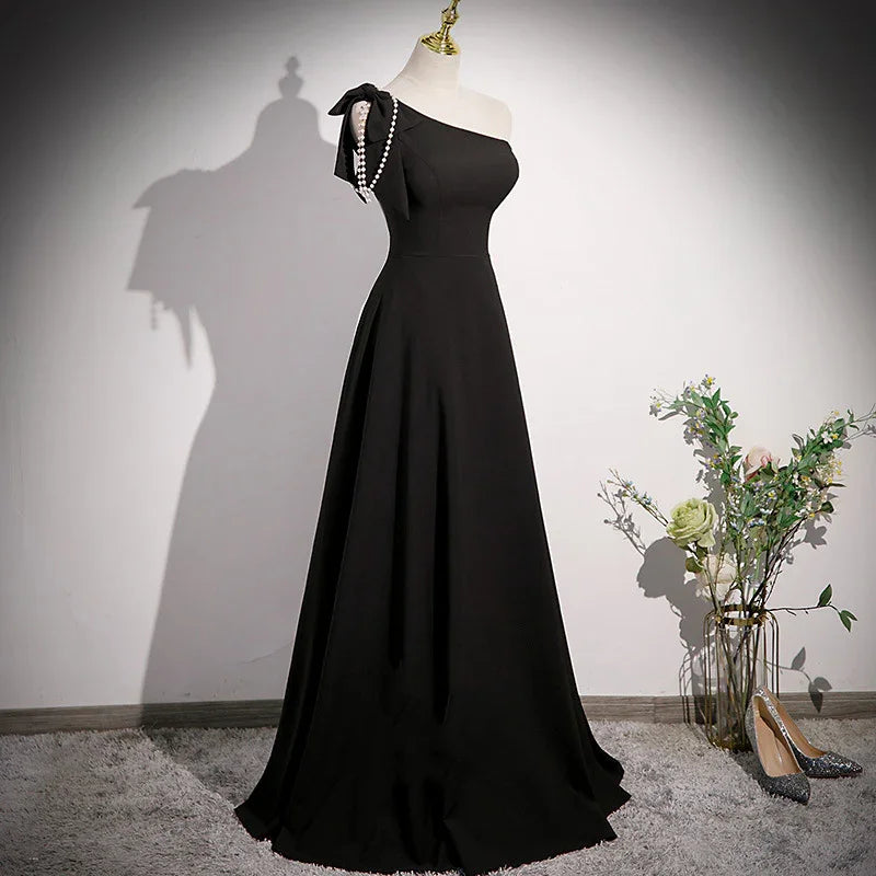 Simple Banquet Host French Piano Playing Vocal Music Art Test Violin Fashion Dress - VAleG