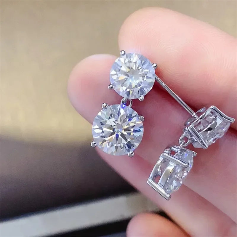 10 Carat Moissanite 925 Sterling Silver Earrings - VAleG