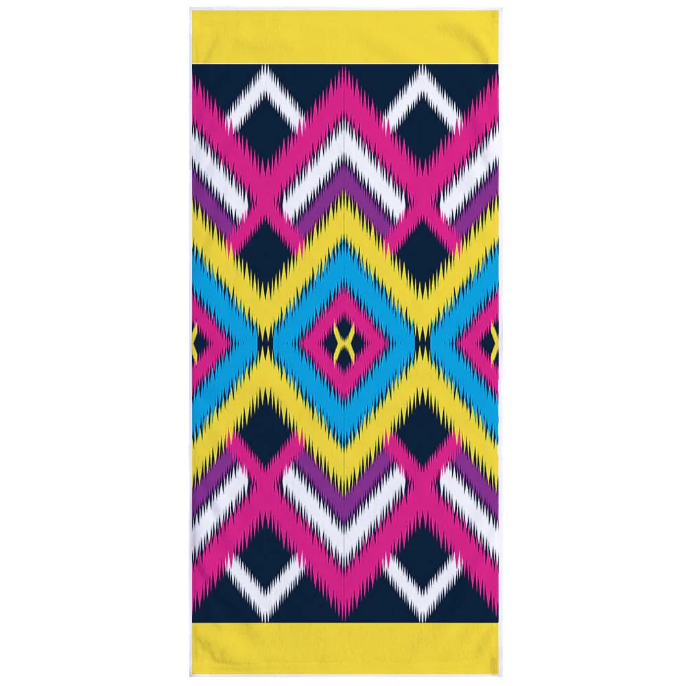 Microfiber Square Print Beach Towel - VAleG