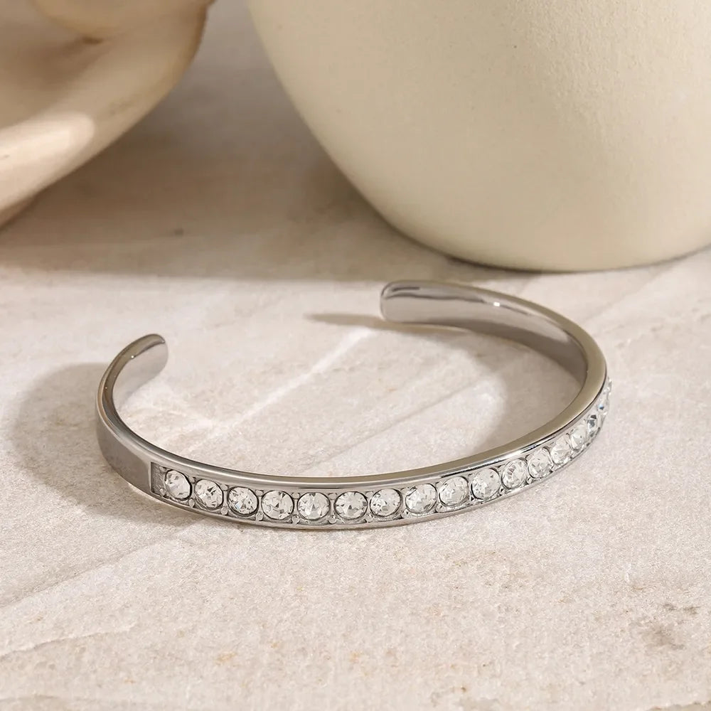 Stainless Steel Inlaid Zircon Bracelet - VAleG