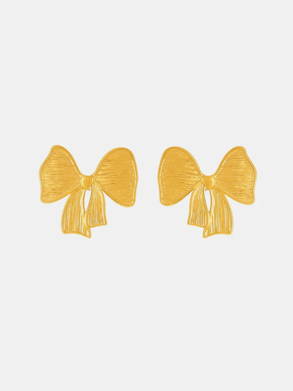 18K Gold-Plated Stainless Steel Bow Earrings and Necklace Set - VAleG