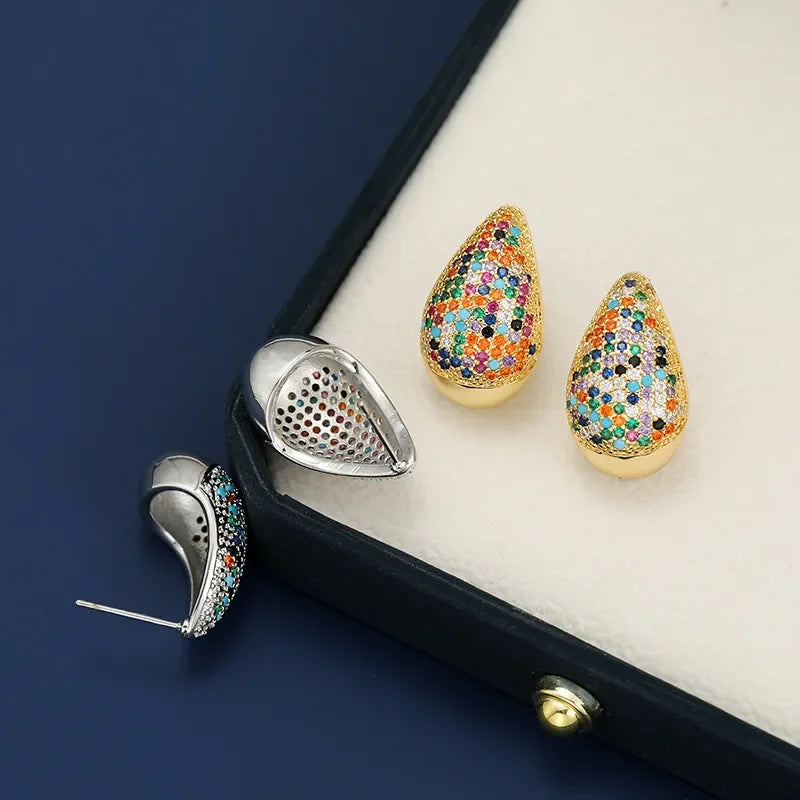 18K Gold-Plated Zircon Teardrop Earring - VAleG
