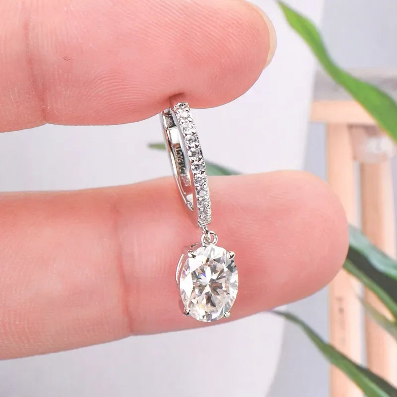 3 Carat Moissanite 925 Sterling Silver Earrings - VAleG
