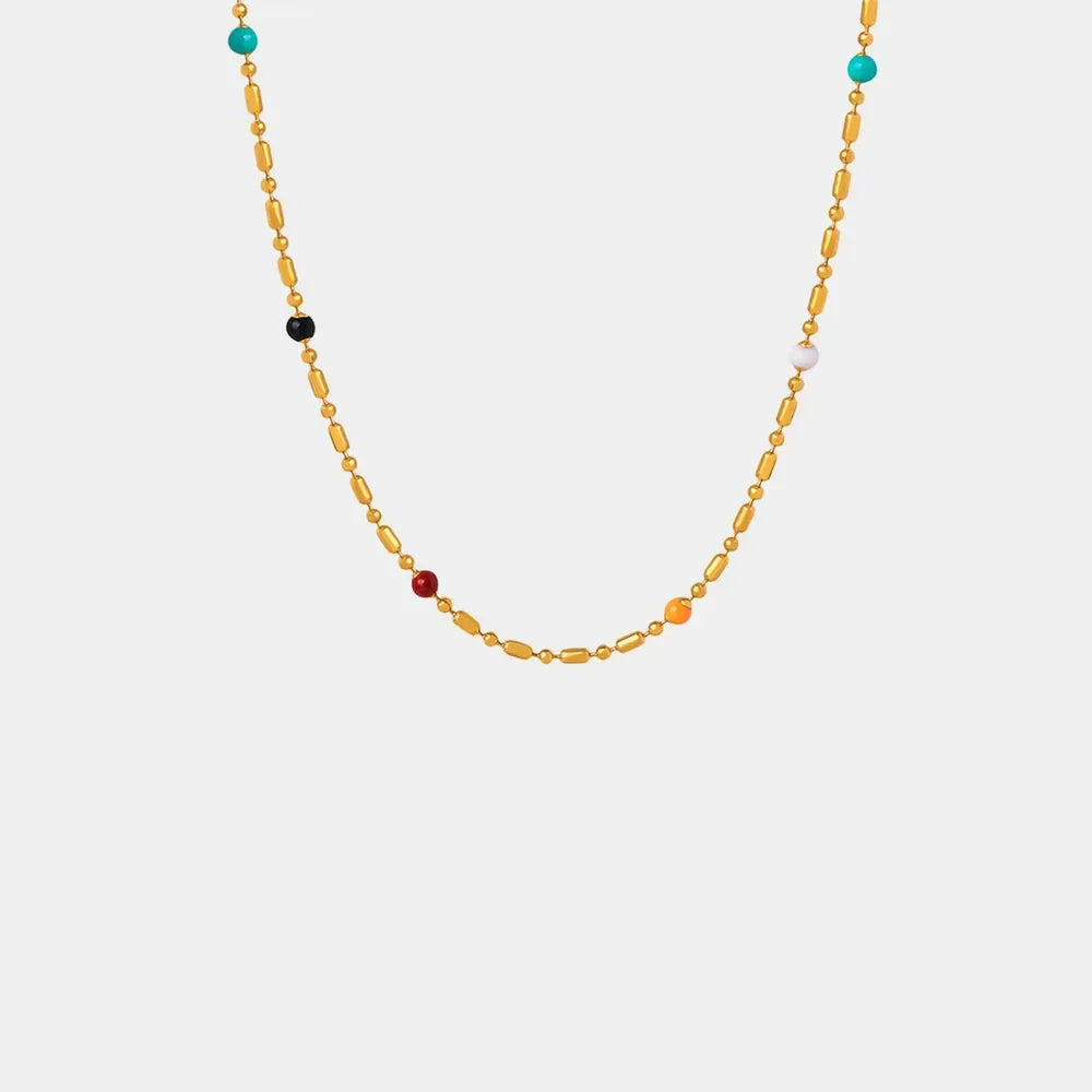 18K Gold-Plated Oil Drip Bead Necklace - VAleG